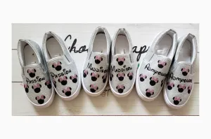 Mouse Glitter Bow Shoes Personalized Women shoes / Silver Shoe