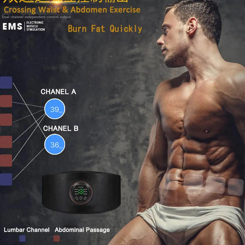 Muscle Stimulation Belt Electric ABS Stimulator Trainer