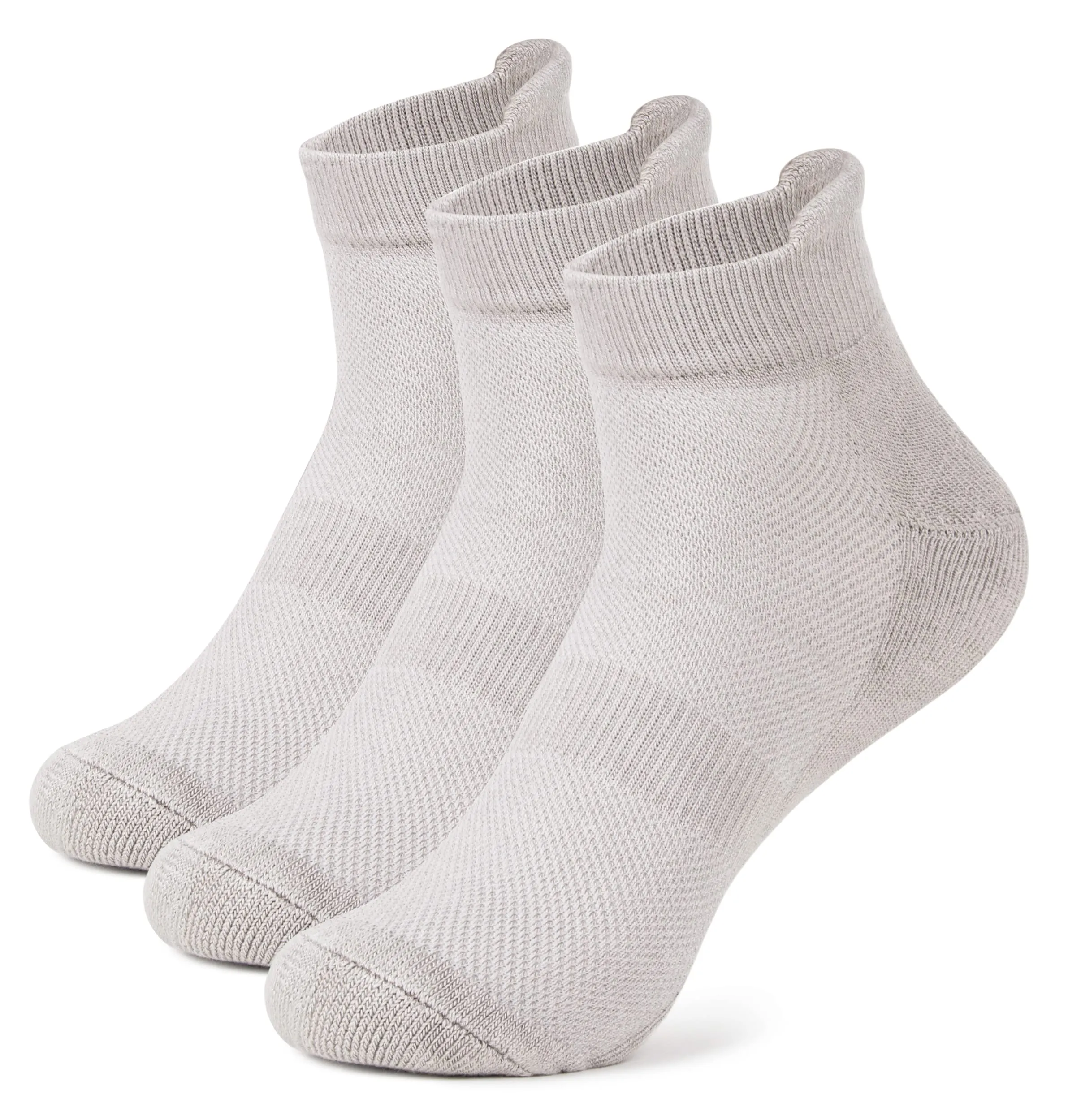 Mush Men's Ankle Length Rayon Socks (Pack Of 3) (AnkSocks123_Light Grey)