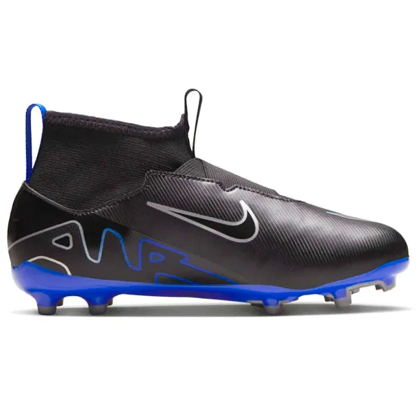 Nike Jr. Zoom Superfly 9 Academy FG/MG Soccer Cleats (Black/Chrome-Hyper Royal)