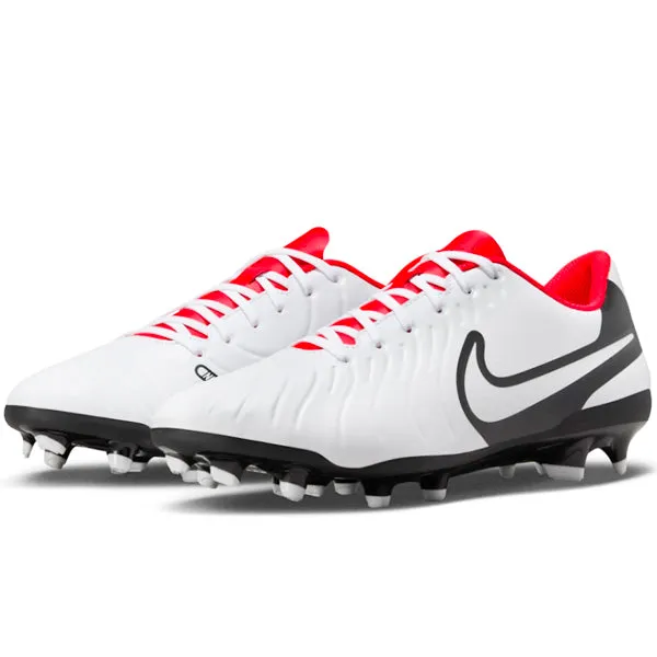 Nike Legend 10 Club FG/MG Soccer Cleats (White/Bright Crimson)