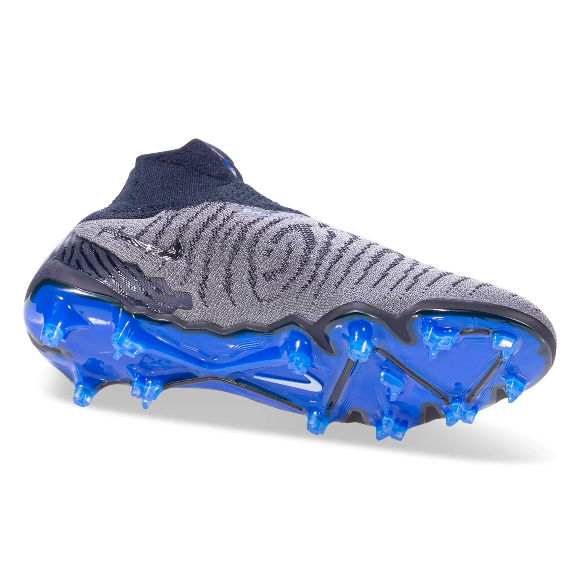 Nike Phantom GX Elite DF FG Soccer Cleats (Black/Chrome-Hyper Royal)