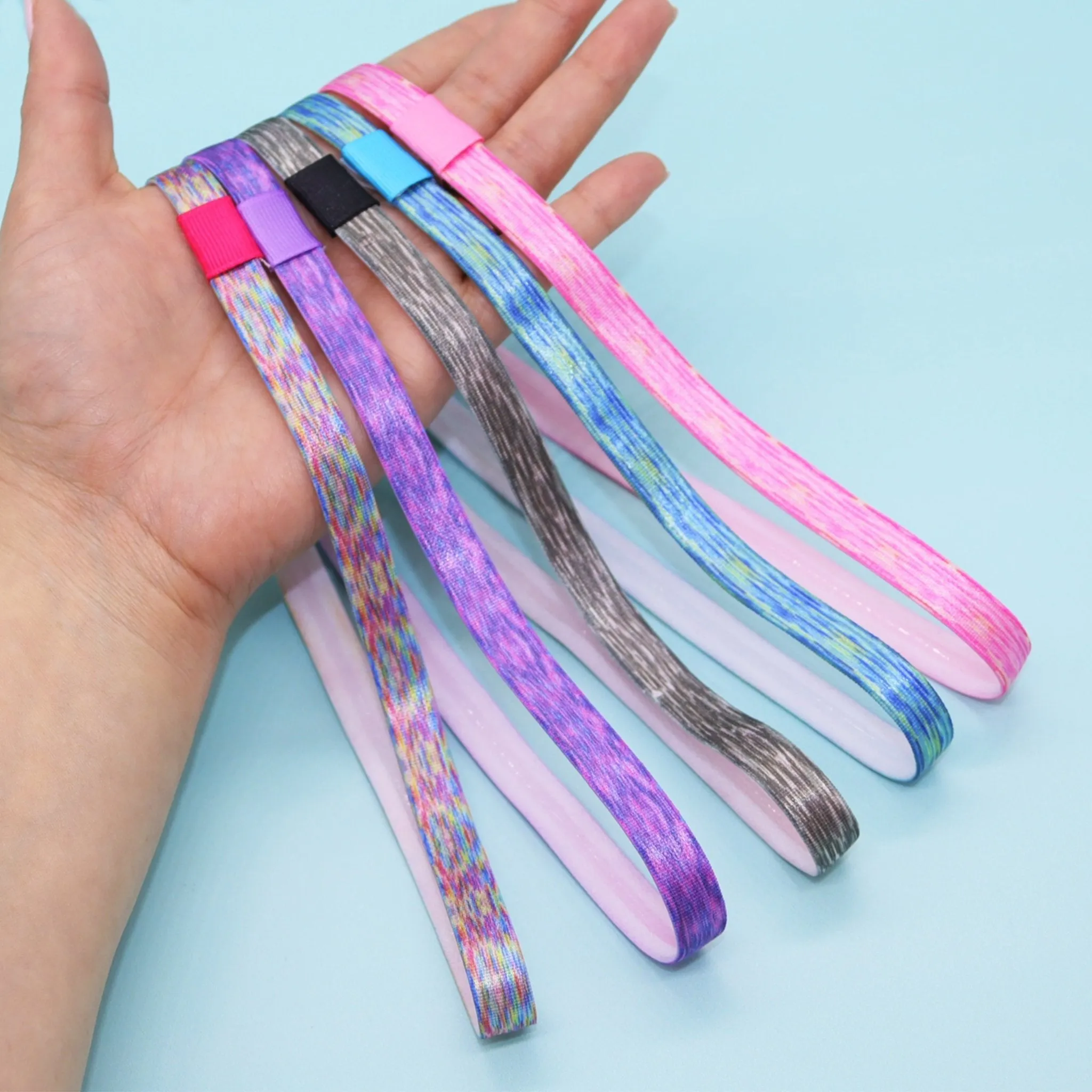 No Slip Elastic Tie Dye Sports Headbands - 5 Pack