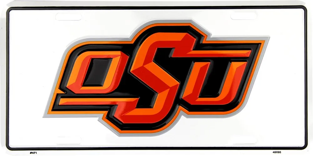 Oklahoma State University Embossed Metal License Plate