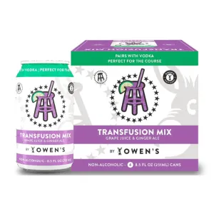 Owen's Barstool Transfusion Mix - Grape Juice & Ginger Ale 4pk