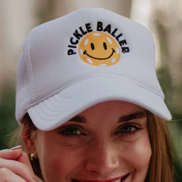 Pickle Baller White Trucker Hat