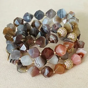 Rainbow Botswana Agate Delicate Bracelet