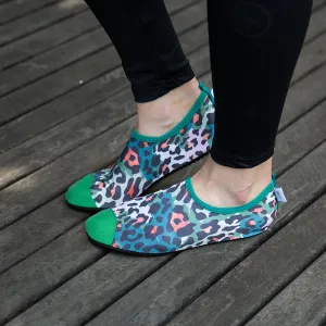 Rebounding Shoes | Green Leopard Soles