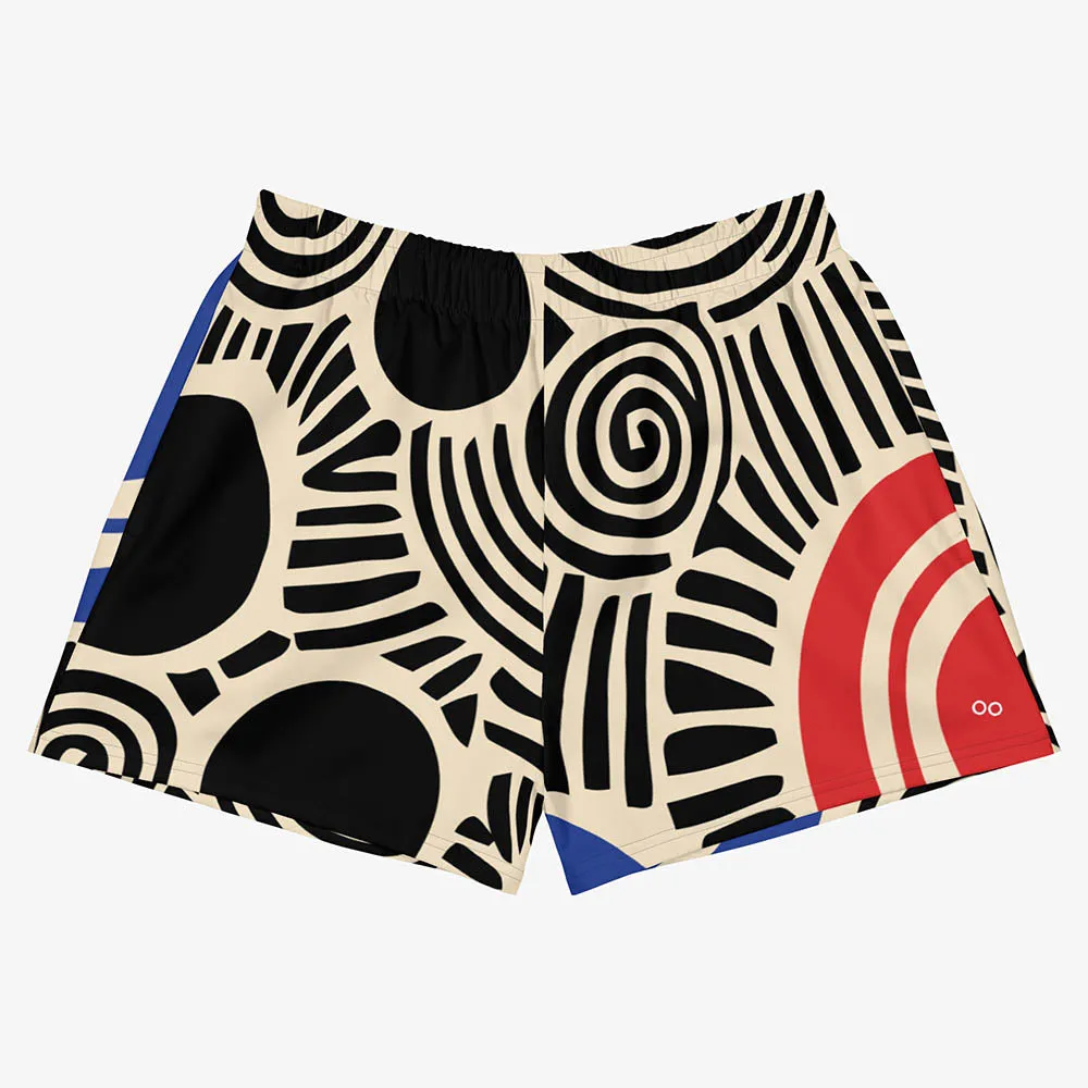 Recycled Breathy Shorts "Vertigo" Black/Blue/Red