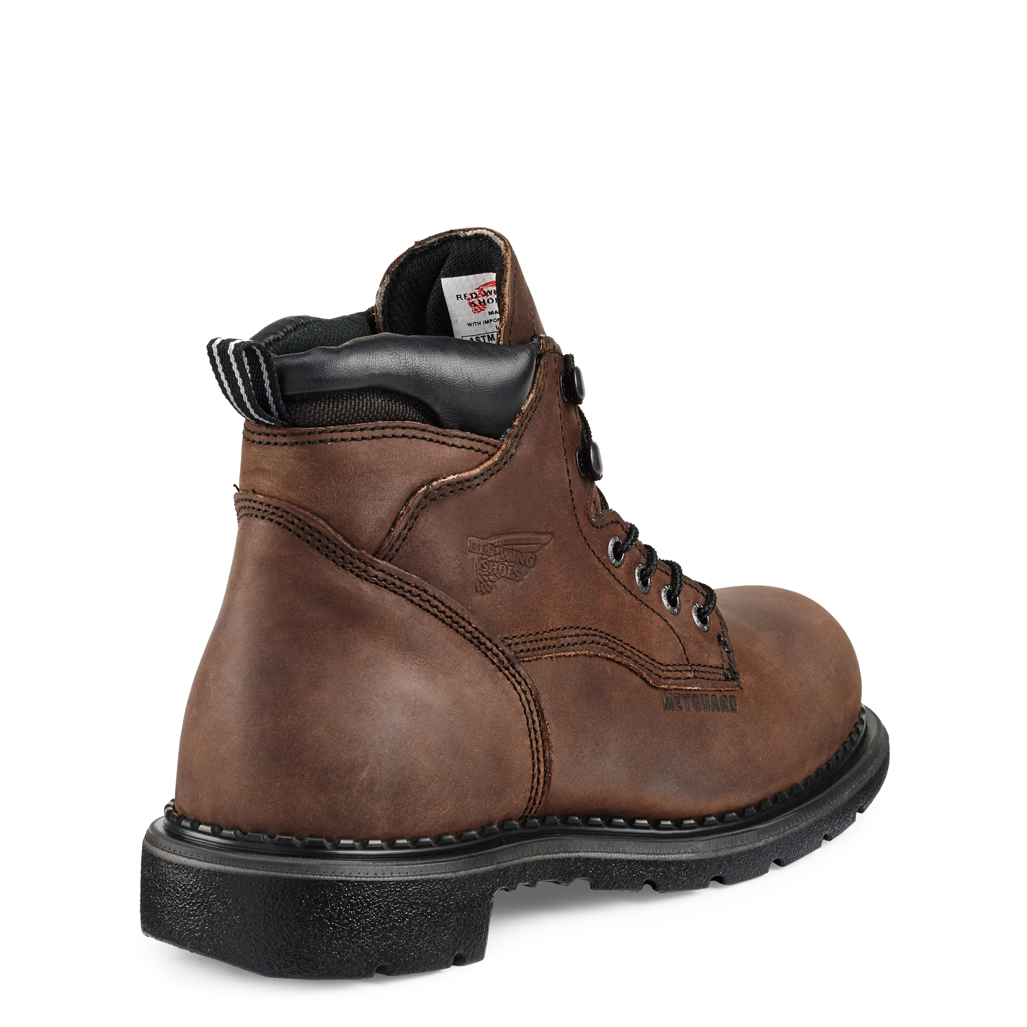 'Red Wing' Men's 6" SuperSole® Int. Metguard EH WP Steel Toe - Brown / Black