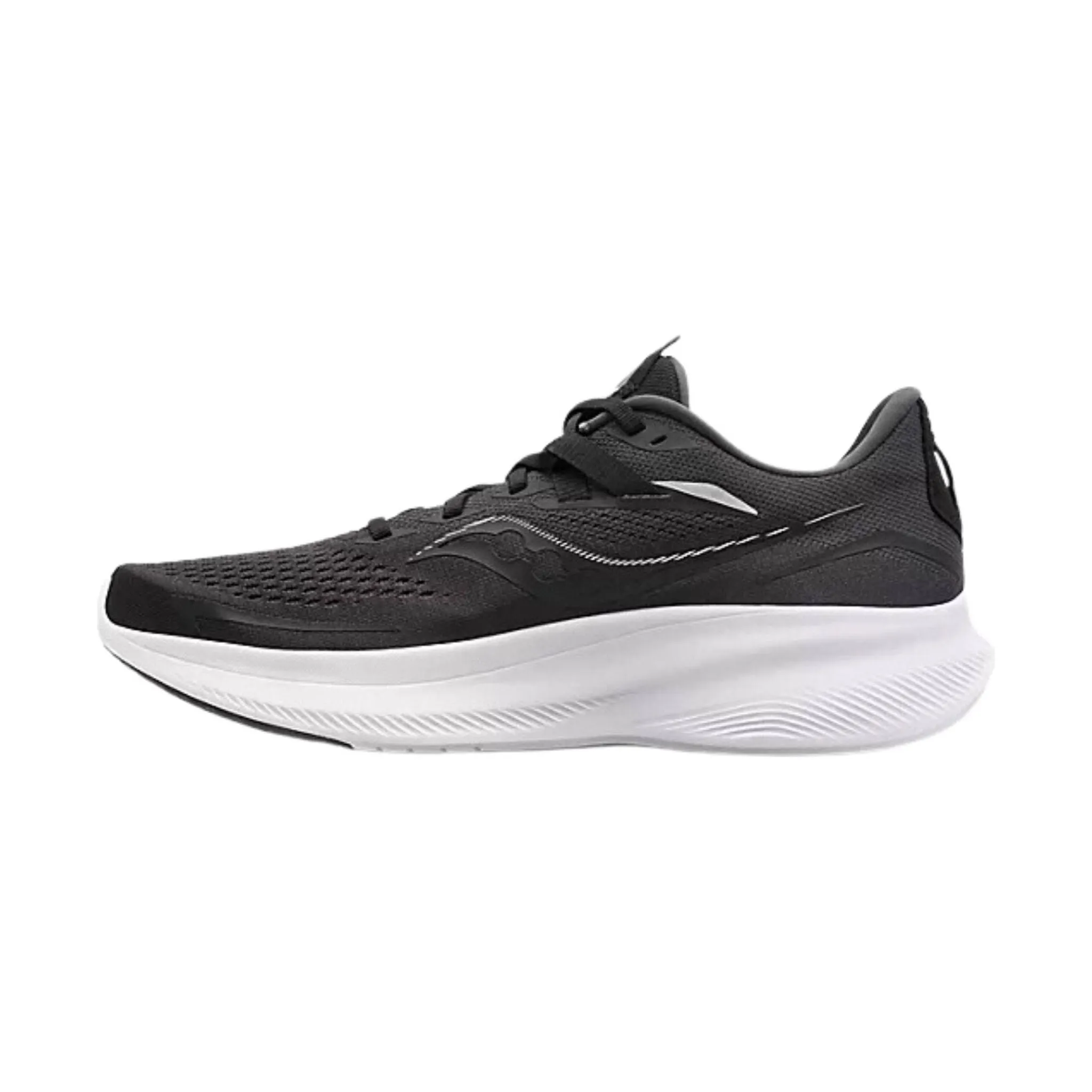 Saucony Men's Ride 15 Running Shoes - Black/White - ONLINE STORE CREDIT/EXCHANGE ONLY