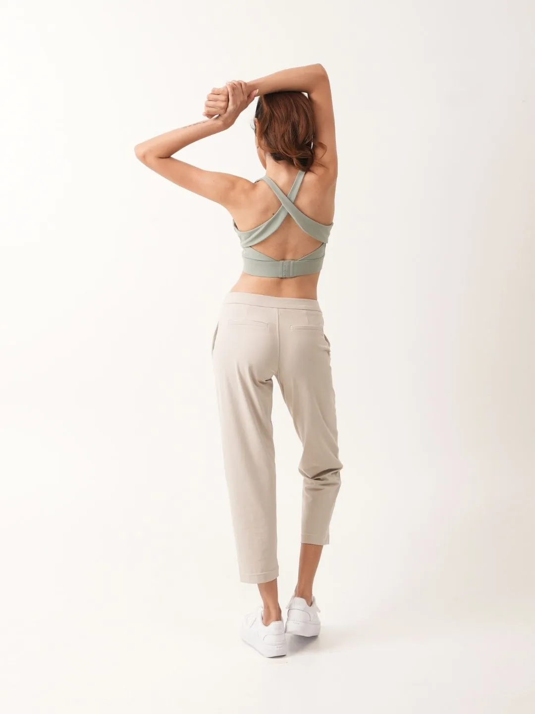 Serenity Cross Back Sports Bra - Sage Green