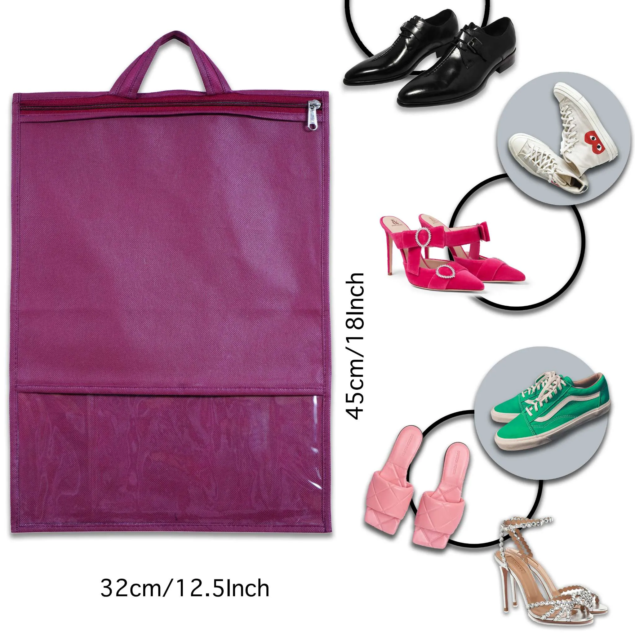 Shoe Bag for Travel & Storage - Maroon