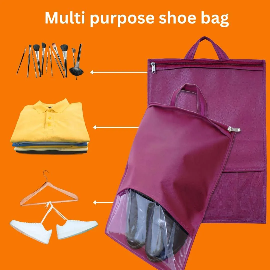 Shoe Bag for Travel & Storage - Maroon