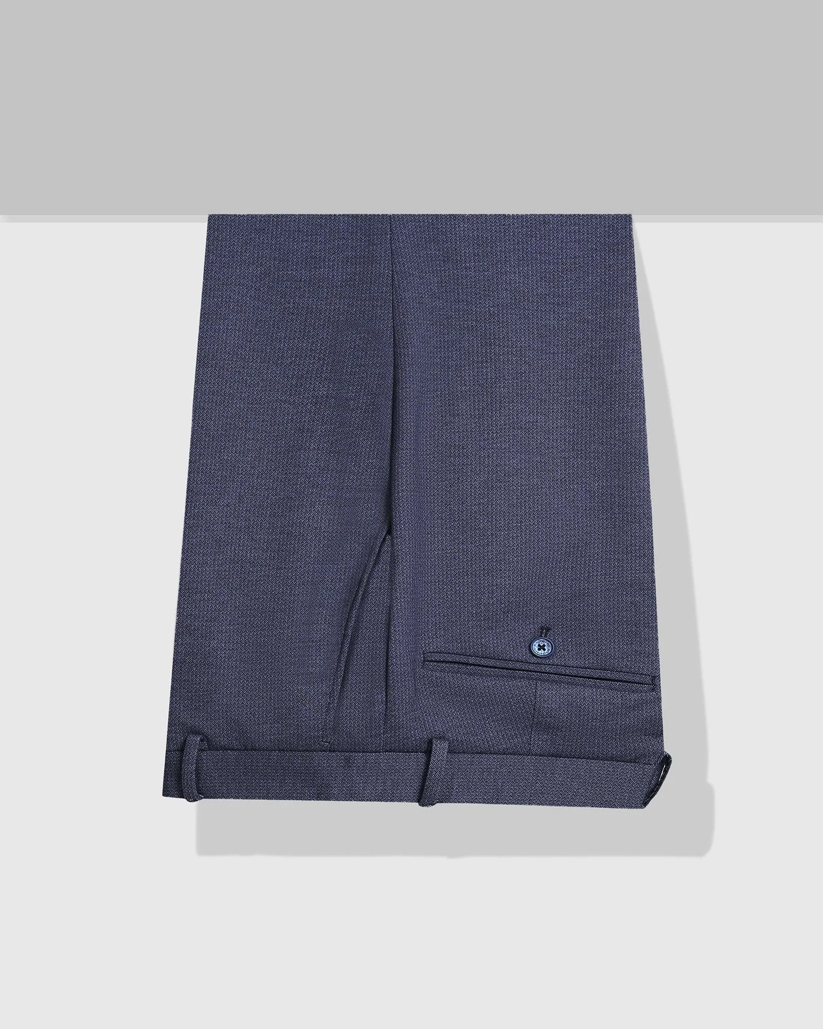 Slim Fit B-91 Formal Navy Printed Trouser - Harrier