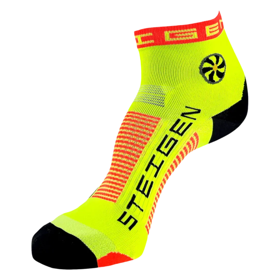 Steigen - Quarter Length Running Socks - Fluro Yellow