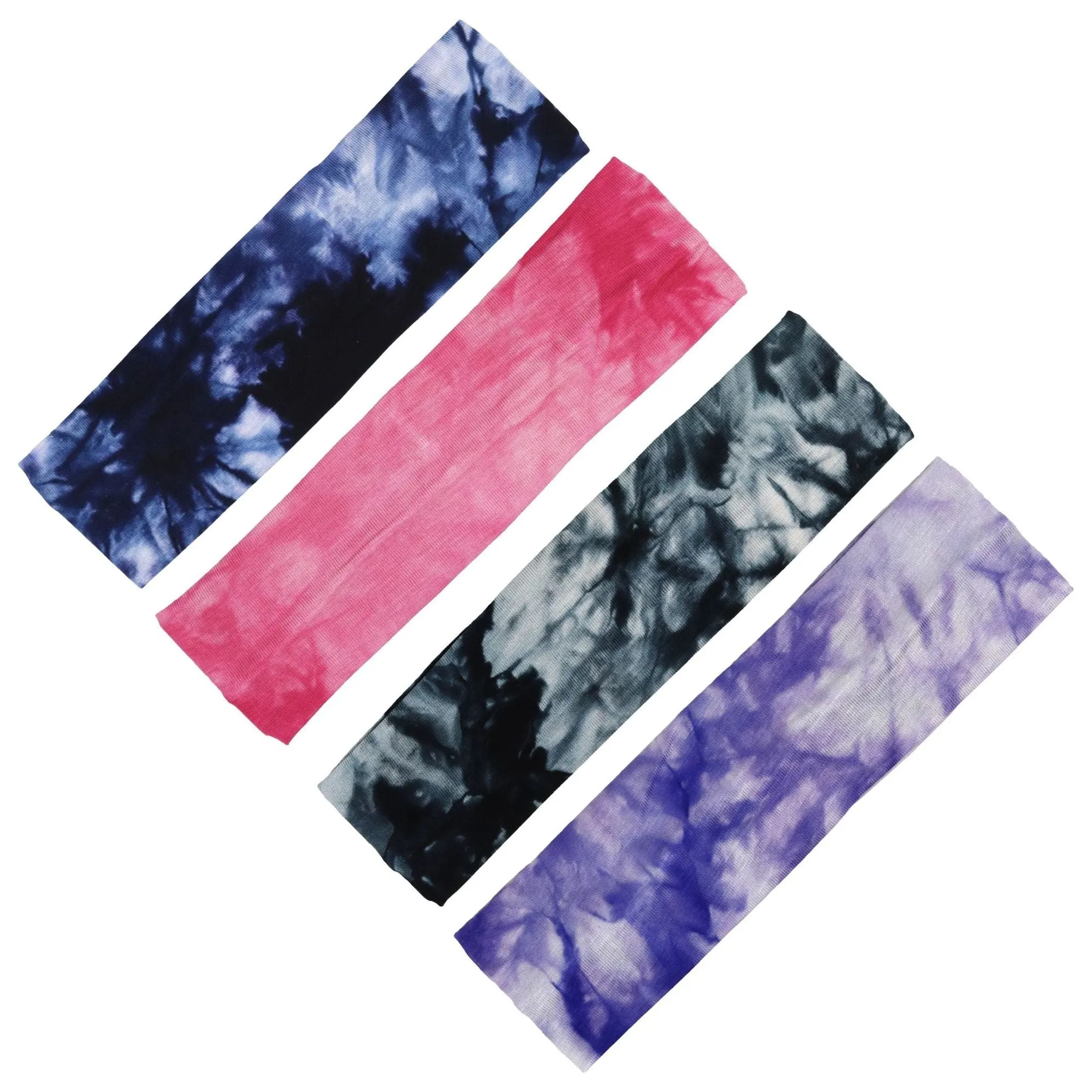 Tie Dye Cotton Headband Soft Stretch Headbands Sweat Absorbent Elastic Head Band