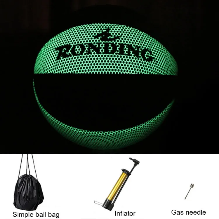 U-9007 3 in 1 No.7 Semi-luminous PU Leather Basketball   Inflator   Ball Bag Set for Adults