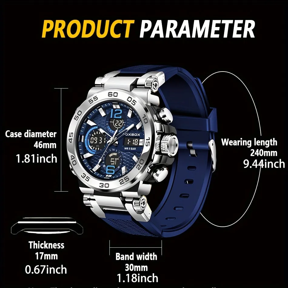 Ultimate Mens Sports Watch  Waterproof Dual Display Multifunction