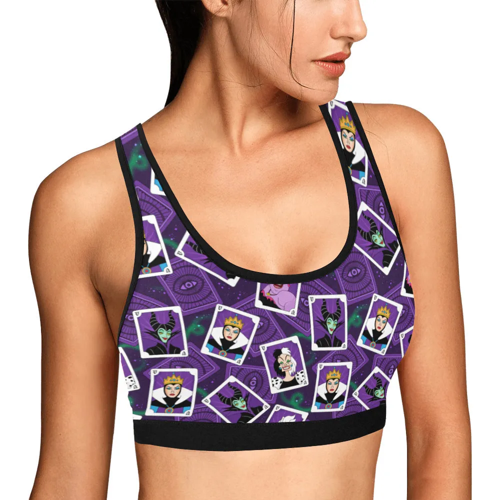 Villains Cards Women's Athletic Sports Bra