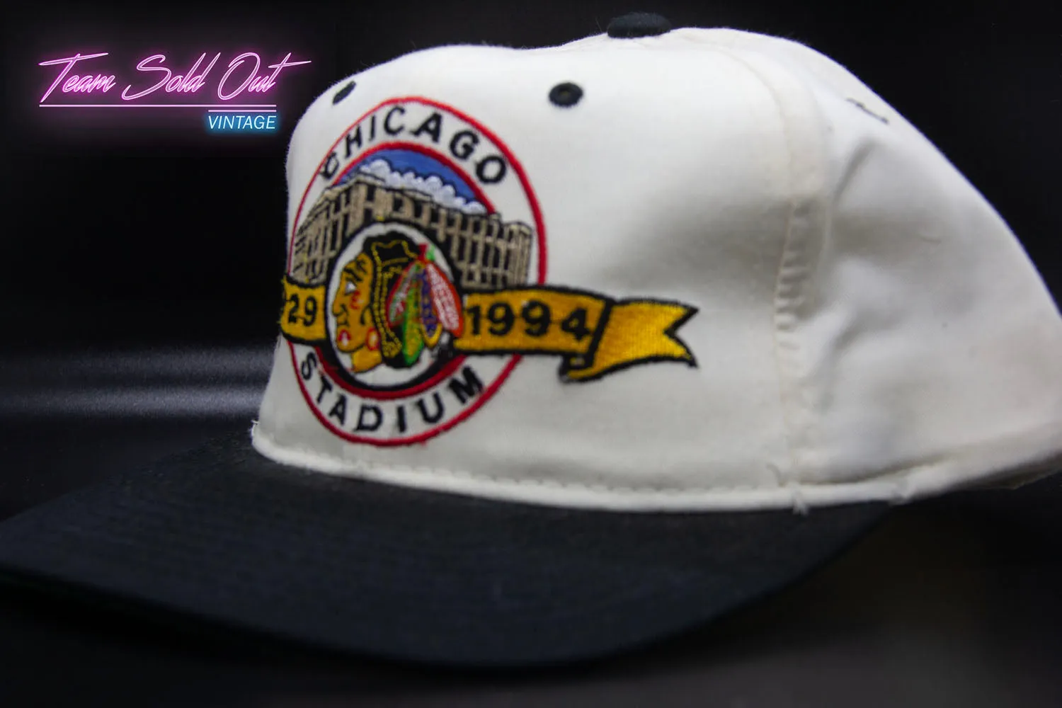 Vintage 1929-1994 Chicago Stadium Blackhawks Snapback Hat NHL