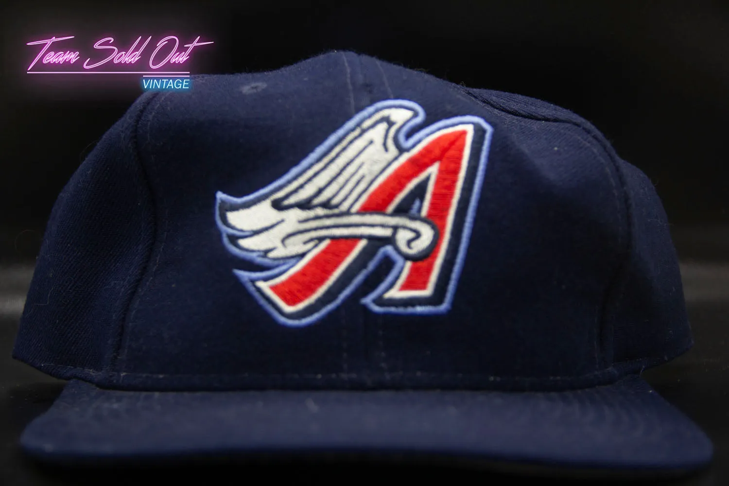 Vintage 1997 Logo 7 Anaheim Angels Plain Logo Snapback Hat MLB