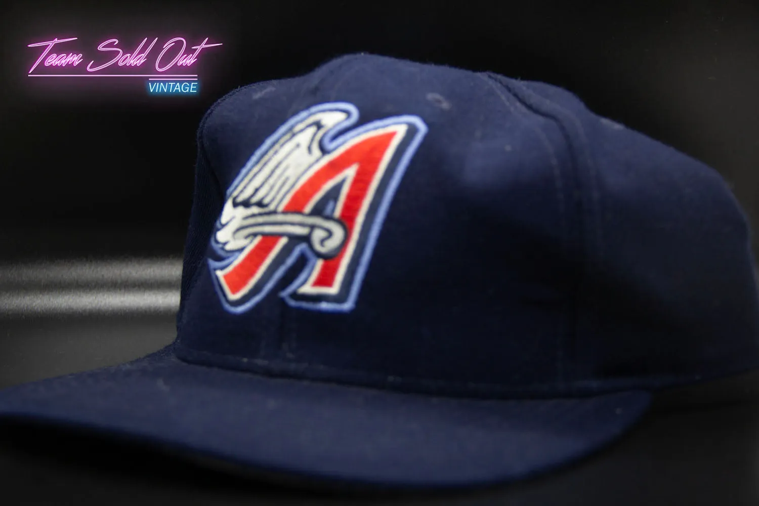 Vintage 1997 Logo 7 Anaheim Angels Plain Logo Snapback Hat MLB