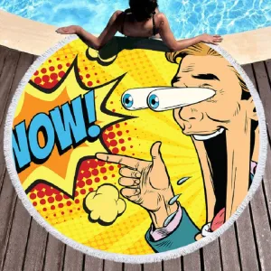 Vintage Round Printed Beach Towel Microfiber Swimming Pool Quick-Drying Cushion, Size:150 x 150cm(Model 3)