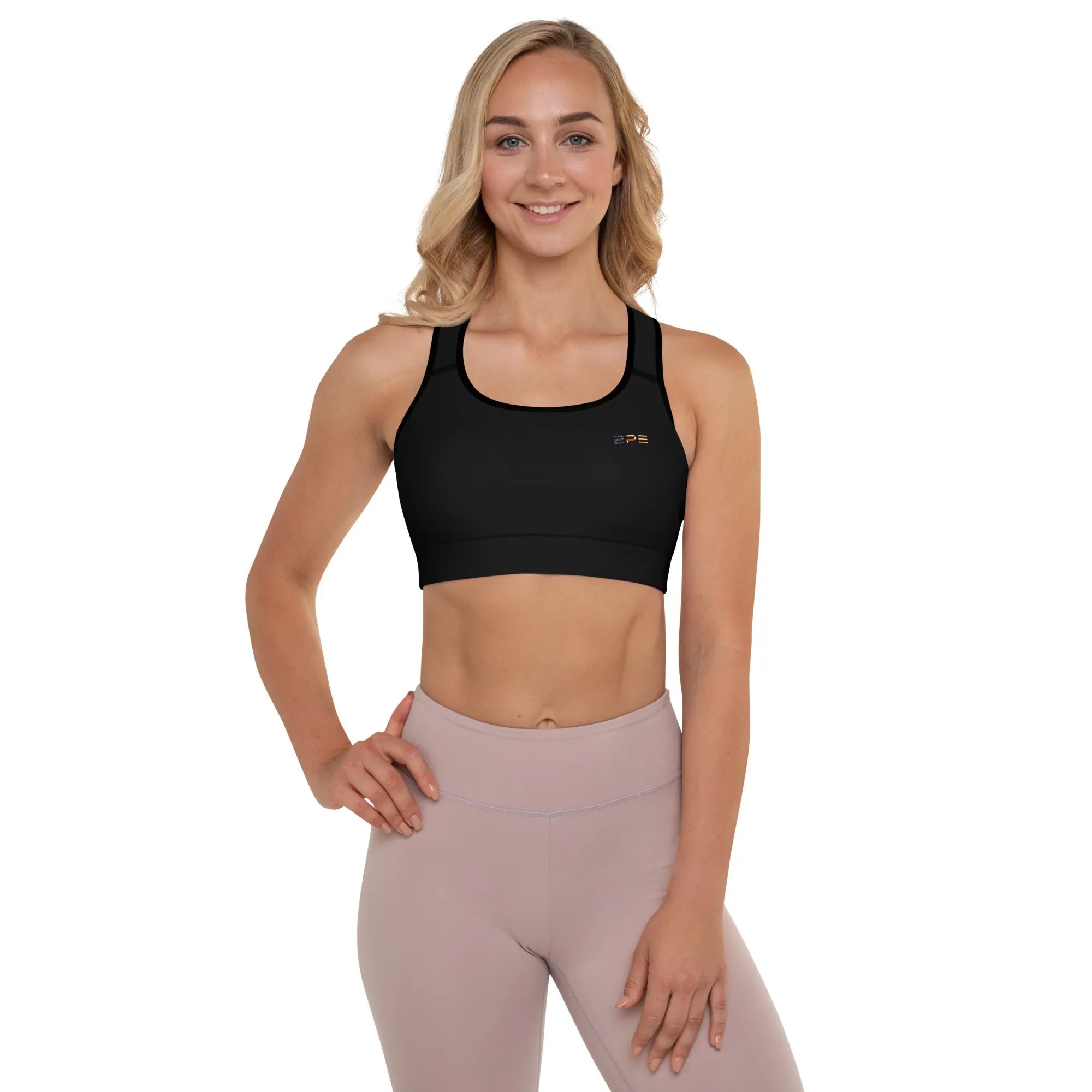 White Black Sports Bra