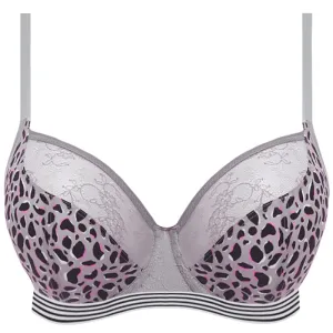 Wild Grey Leopard Plunge Bra - Freya