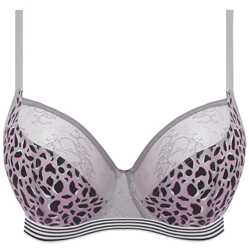 Wild Grey Leopard Plunge Bra - Freya