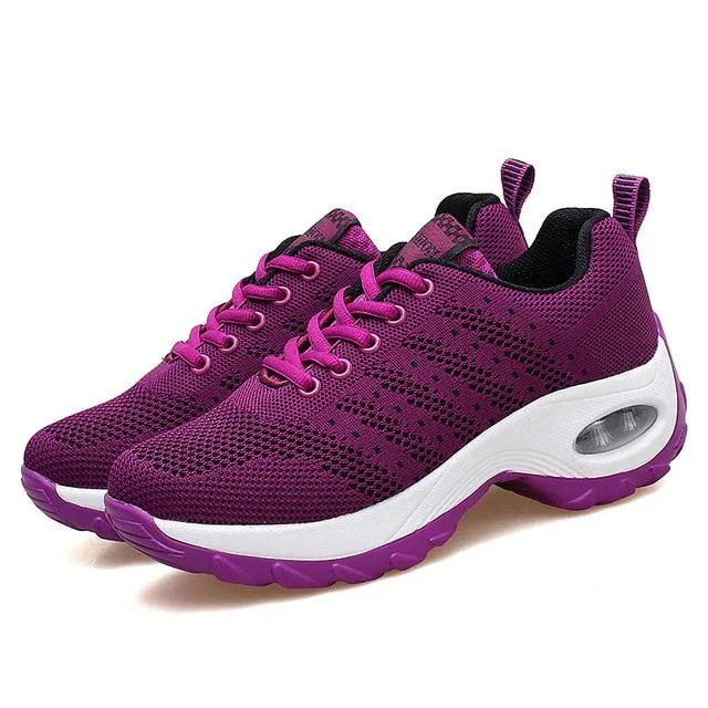 Women's air cushion mesh sneakers running shoes outdoor casual walking shoes