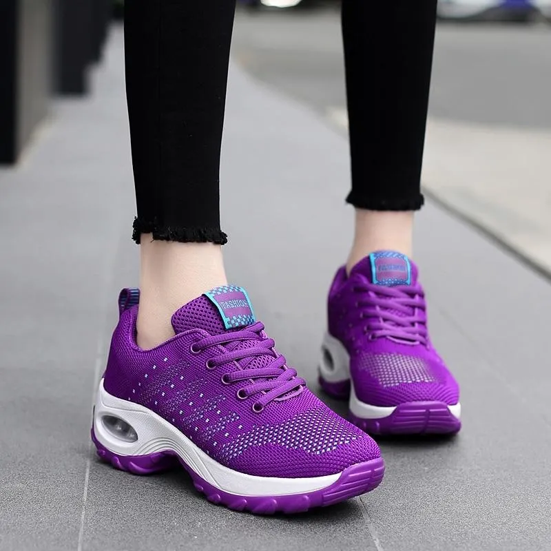 Women's air cushion mesh sneakers running shoes outdoor casual walking shoes