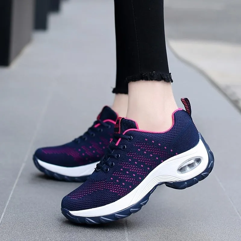 Women's air cushion mesh sneakers running shoes outdoor casual walking shoes