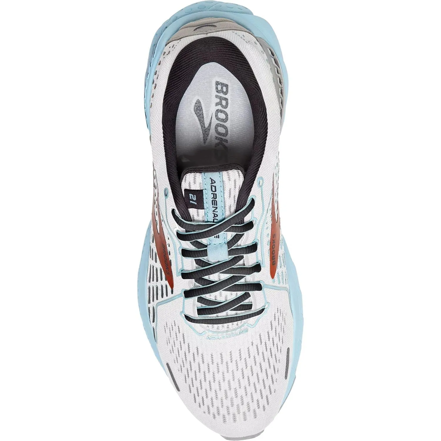 Women's Brooks Adrenaline GTS 21 White/Alloy/Light Blue Mesh