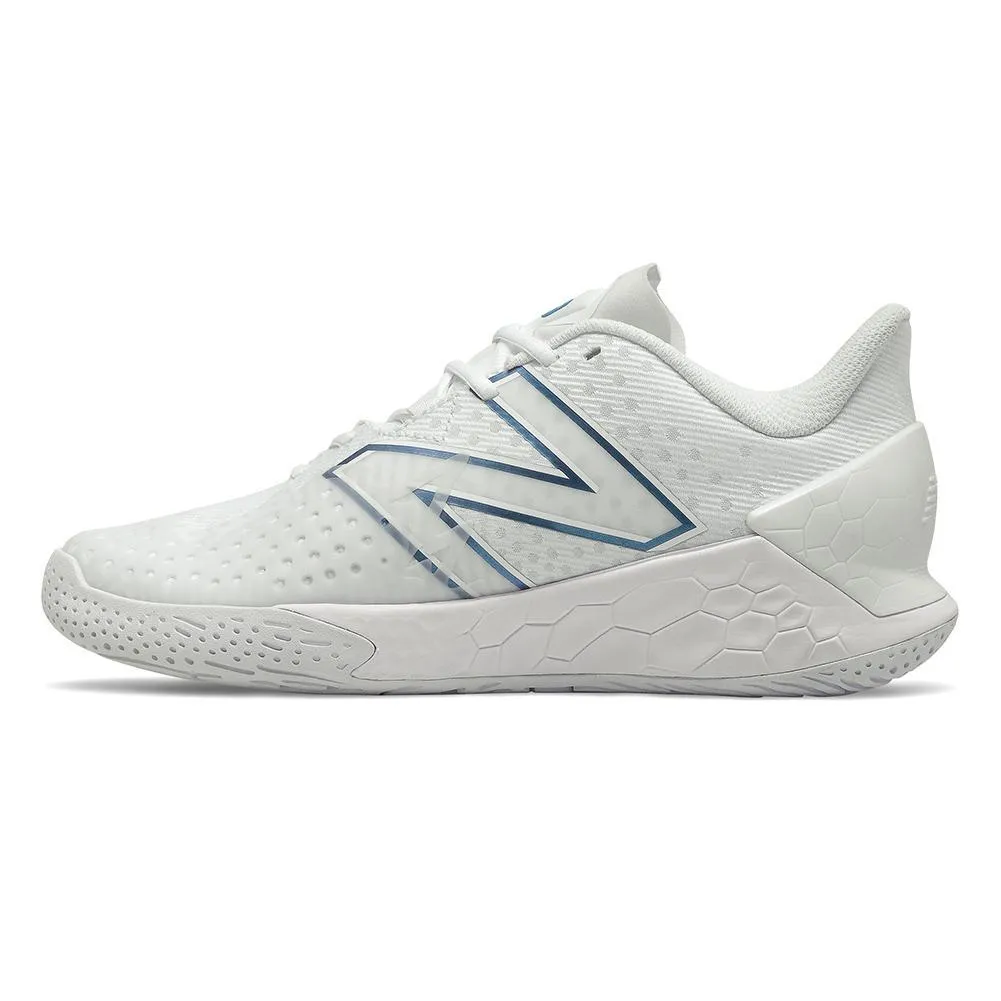 Women`s Fresh Foam Lav V2 B Width Tennis Shoes White and Laser Blue