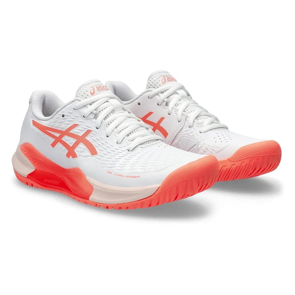 Women's Gel-Challenger 14 Tennis Shoes White and Sun Coral