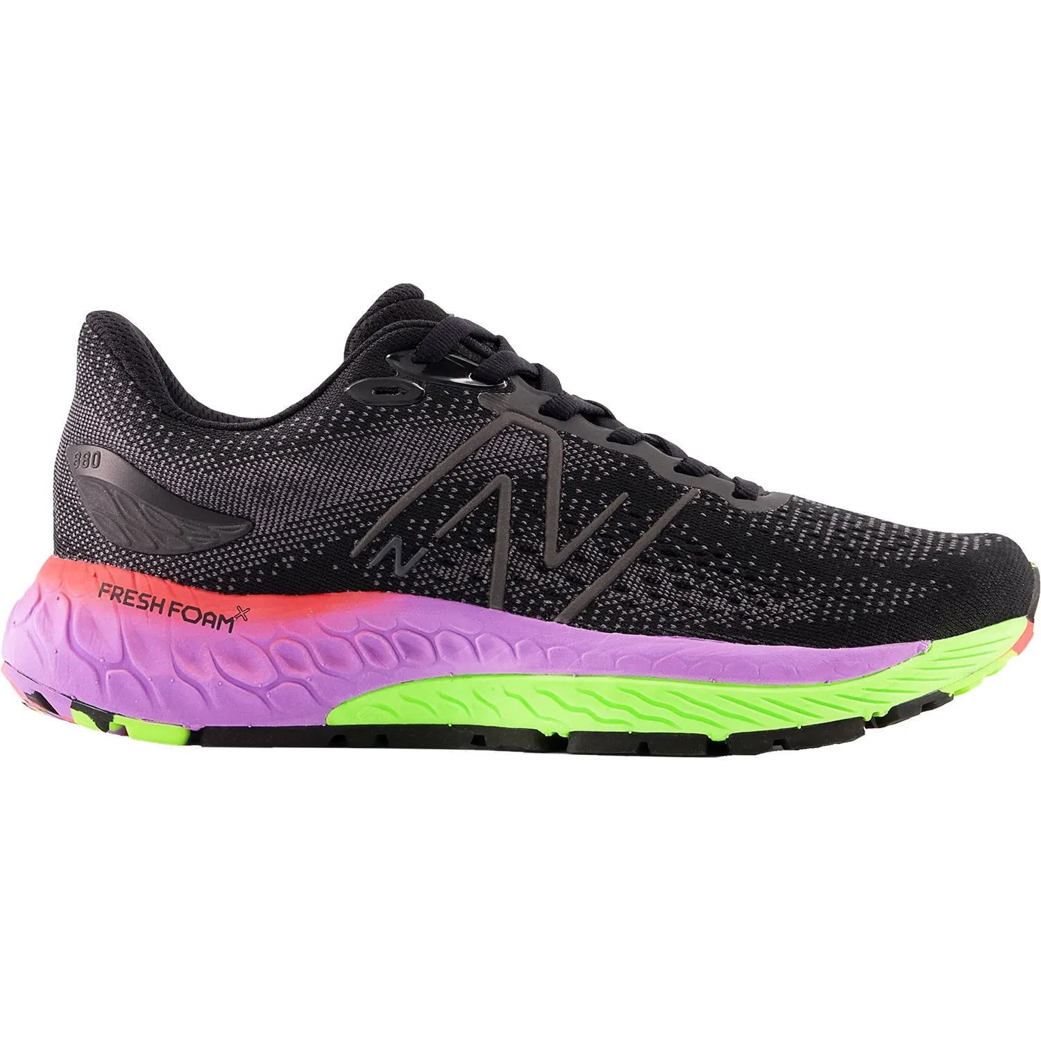 Women's New Balance Fresh Foam X W880T12 Black/Pixel Green/Electric Purple Mesh