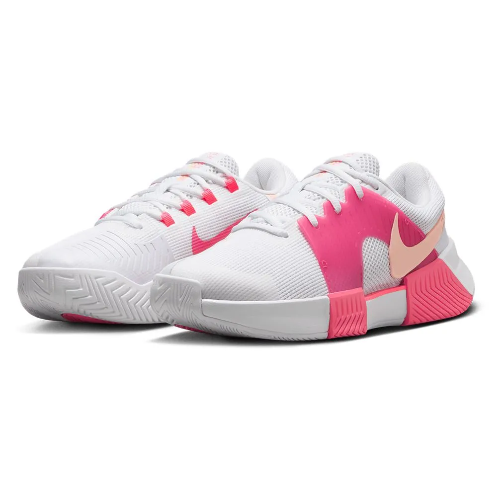 Womens Zoom GP Challenge 1 Tennis Shoes White and Hot Punch