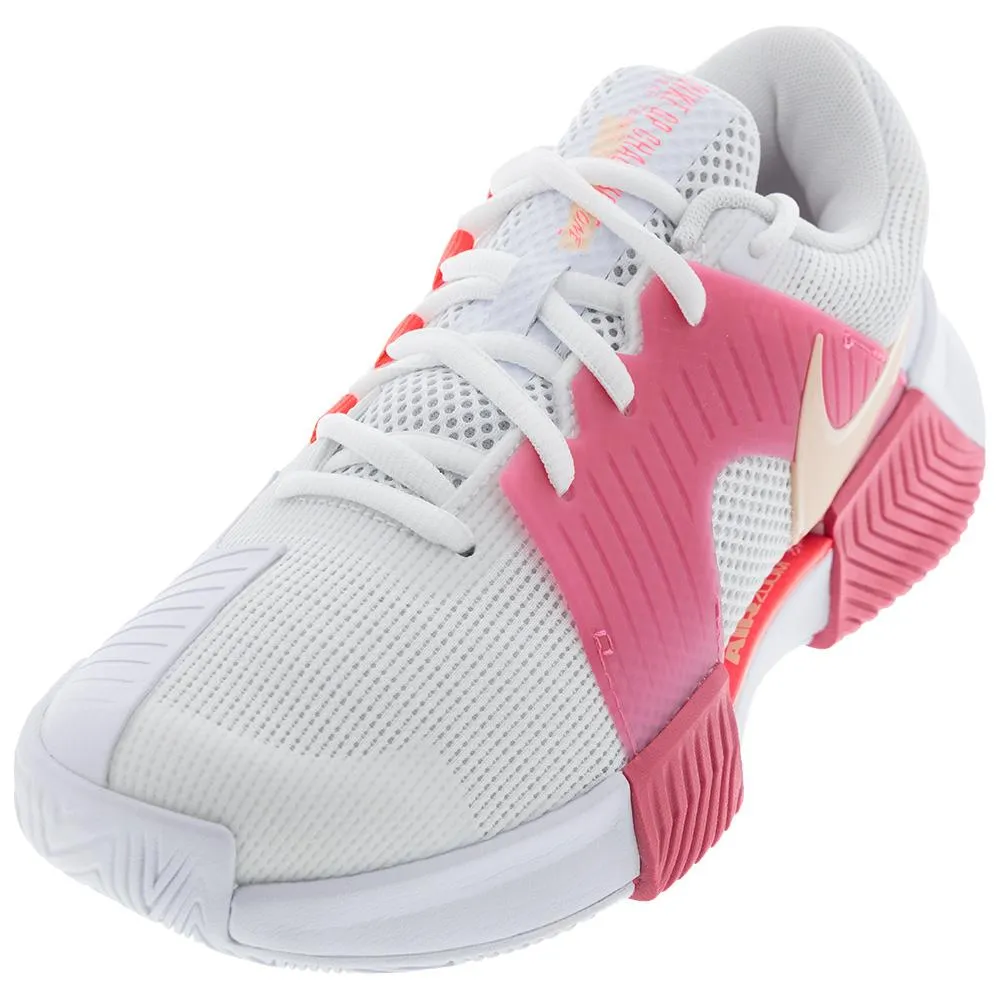 Womens Zoom GP Challenge 1 Tennis Shoes White and Hot Punch