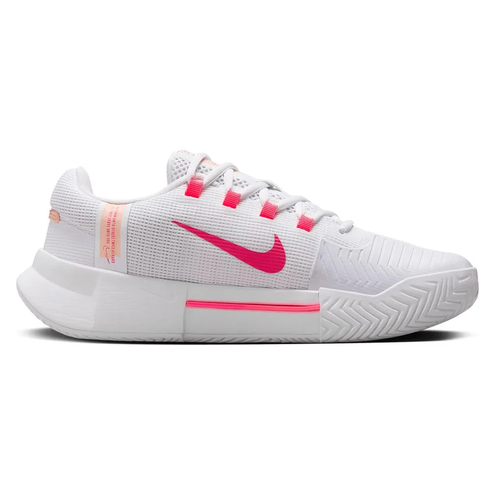 Womens Zoom GP Challenge 1 Tennis Shoes White and Hot Punch