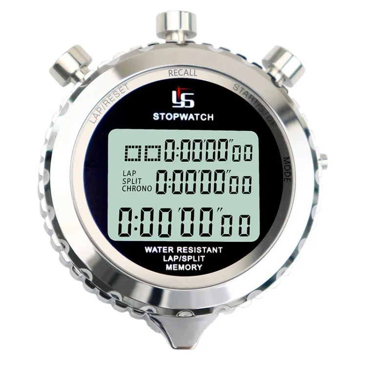 YS Metal Stopwatch 3 Rows Display Running Training Electronic Timers, Style: YS-530 30 Memories