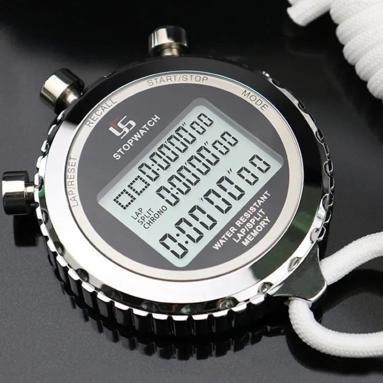 YS Metal Stopwatch 3 Rows Display Running Training Electronic Timers, Style: YS-530 30 Memories